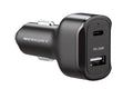 20W Car Charger USB-A + USB-C-White