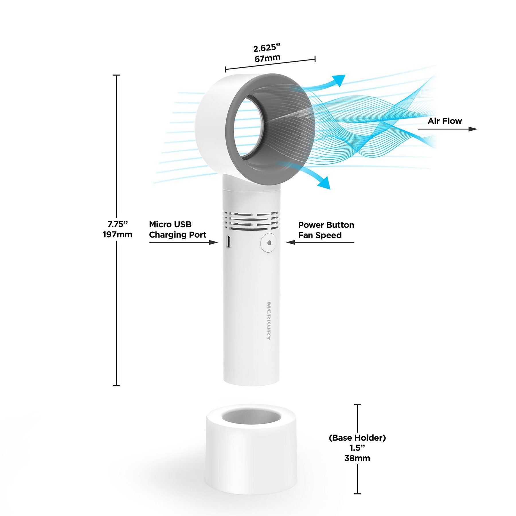 Whirlwind Handheld Bladeless Fan