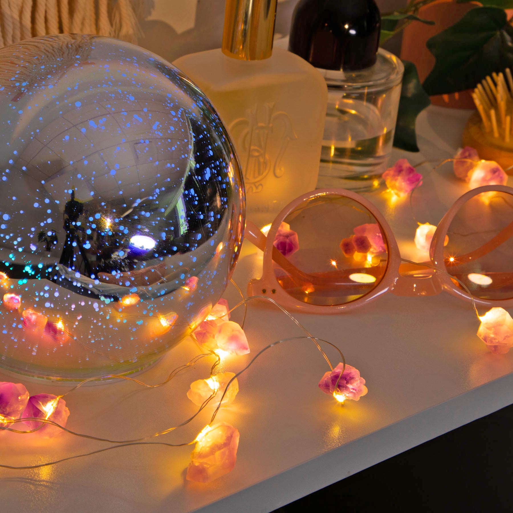 Amethyst Crystal String Lights