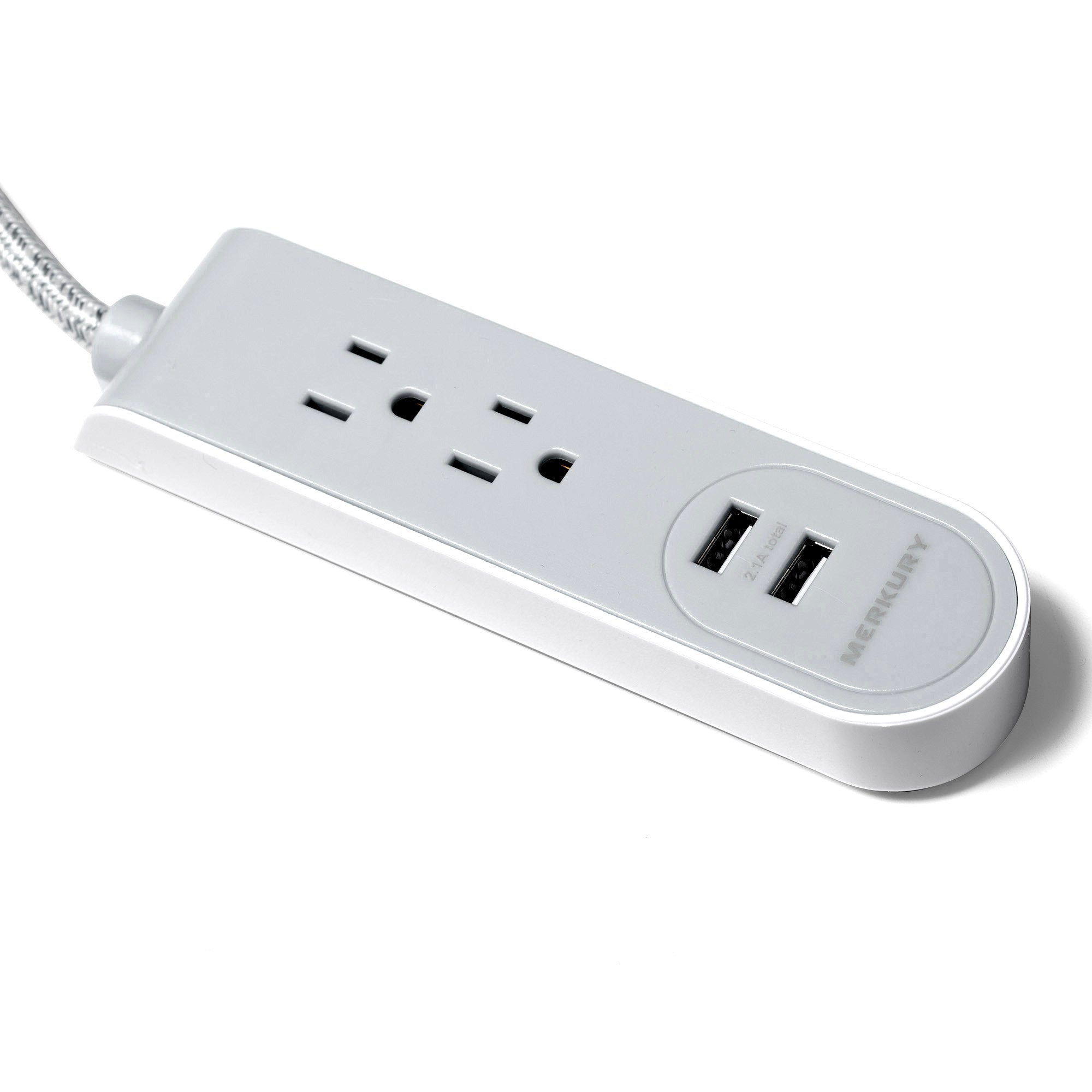 2AC + 2 USB 2.1A 3 Ft Fabric Power Strip
