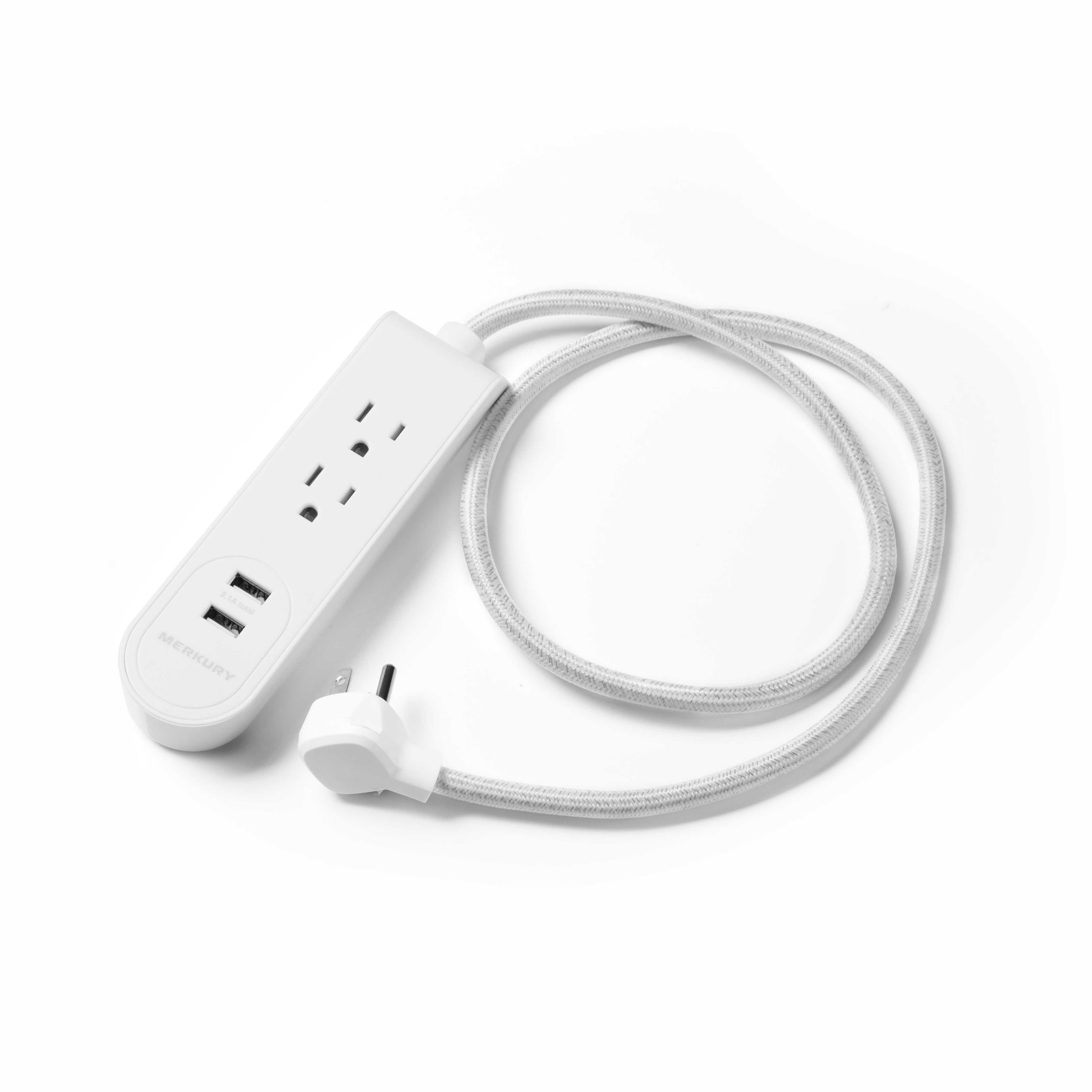 2 AC + 2 USB 2.1A 3 Ft Fabric Power