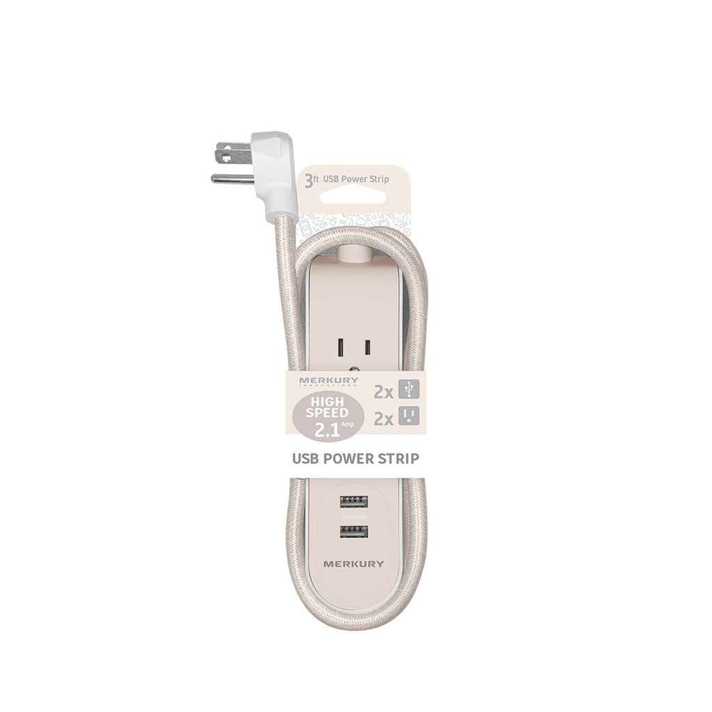 2 AC + 2 USB 2.1A 3 Ft Fabric Power