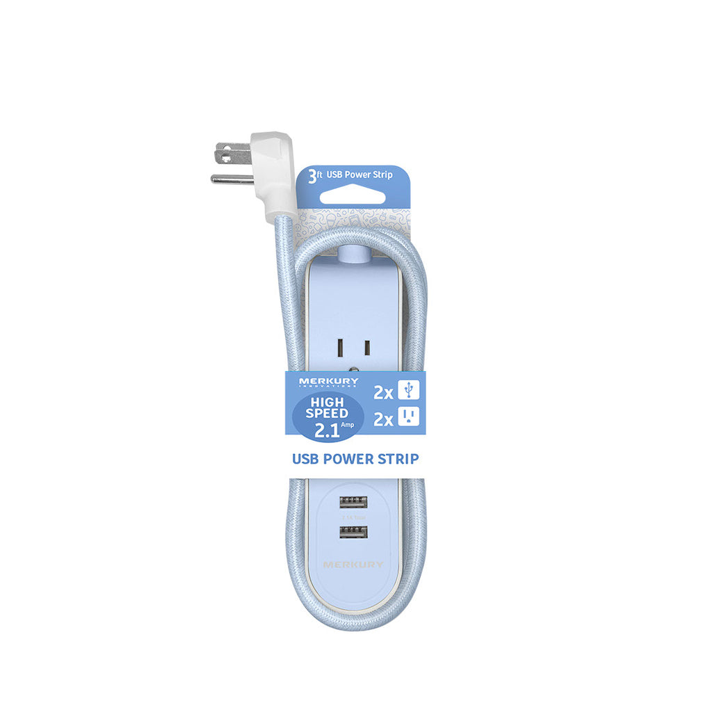 2 AC + 2 USB 2.1A 3 Ft Fabric Power