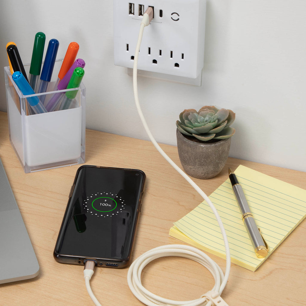 6 Ft Fabric Cable-USB-A to USB-C-Willow