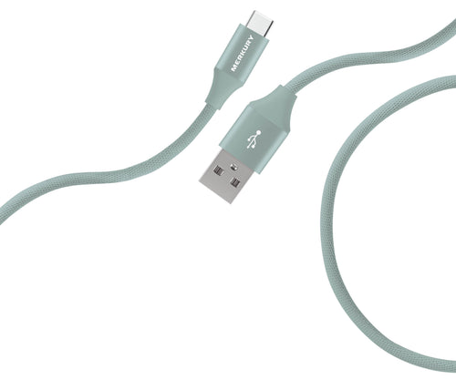 6 Ft Fabric Cable -USB-A to USB-C -Mist