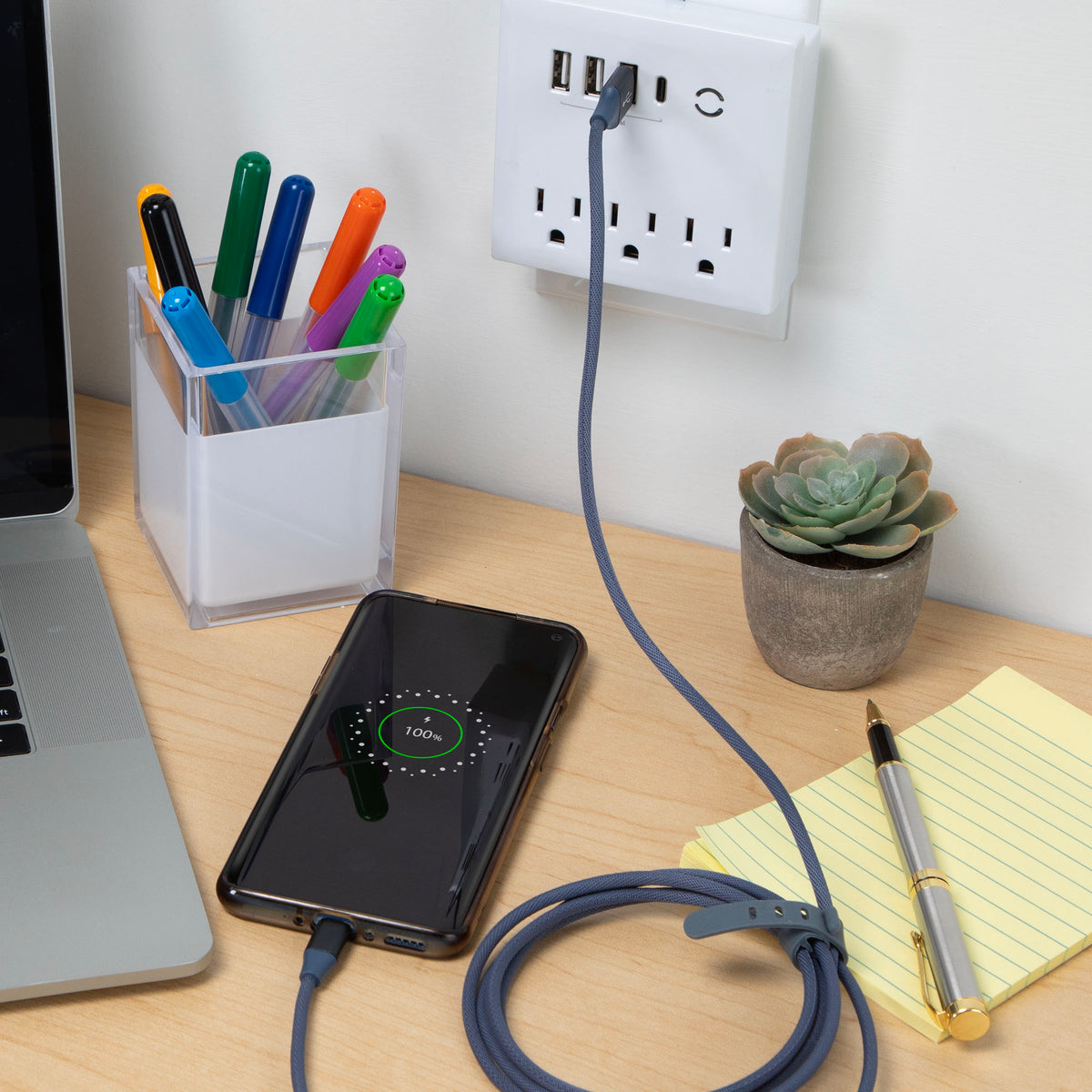 6 Ft Fabric Cable - USB-A to USB-C-Slate