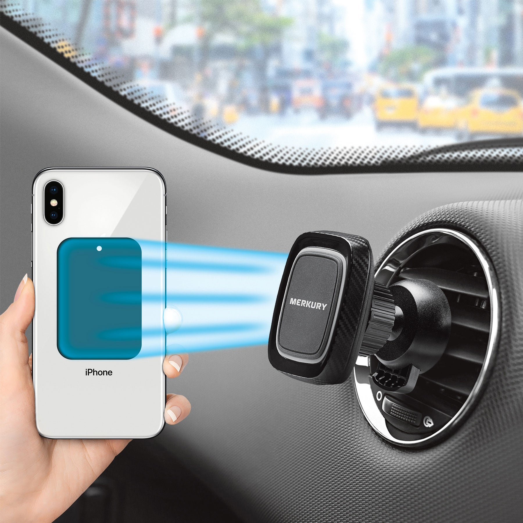 Magnetic Air Vent Car Mount - Black