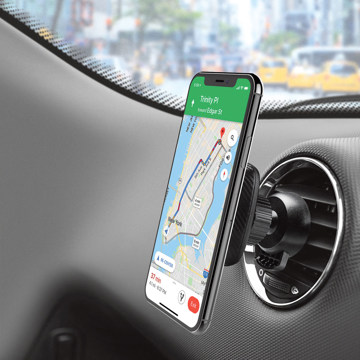 Magnetic Air Vent Car Mount - Black