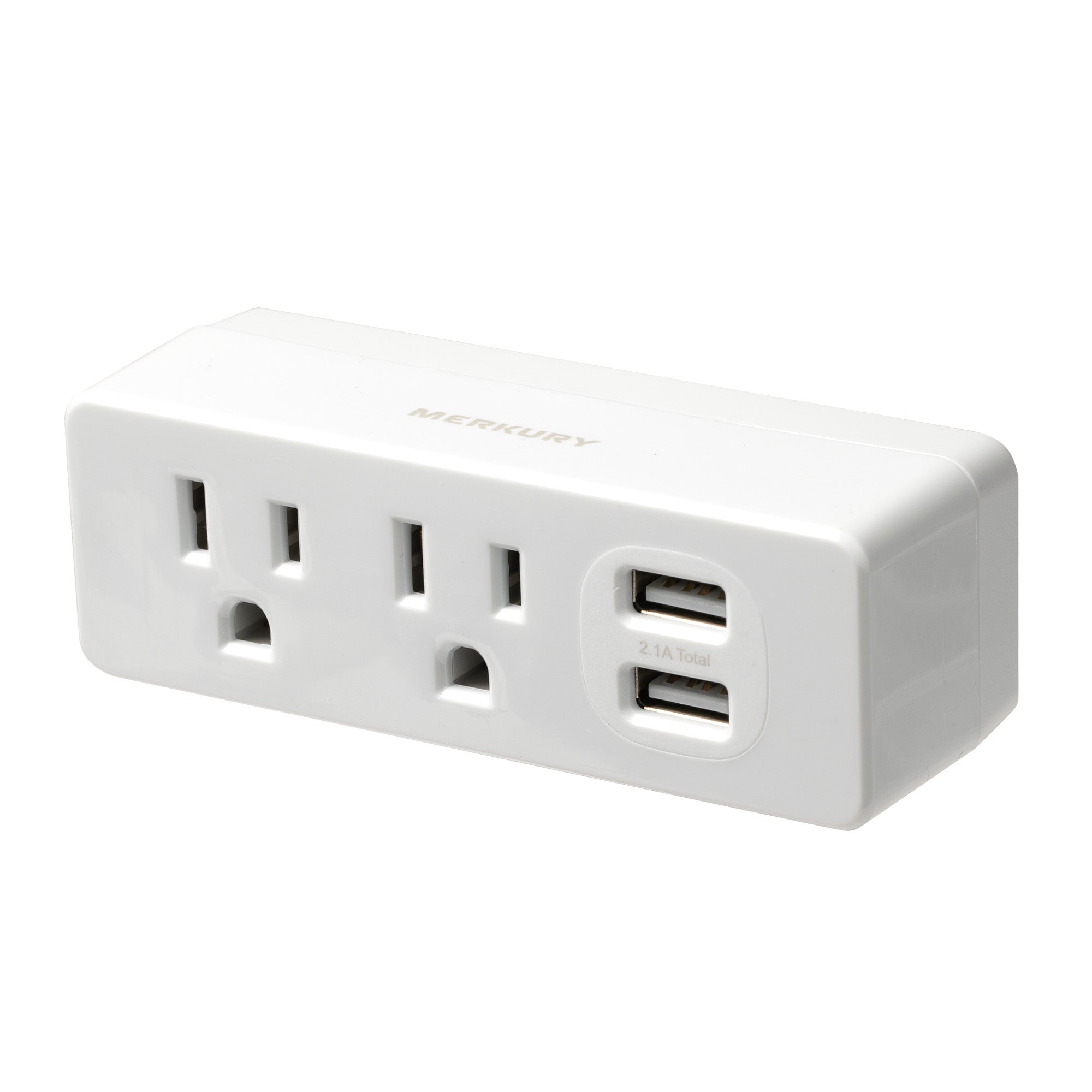 Slim Wall Plate 2 AC + 2 USB -2.1A-White