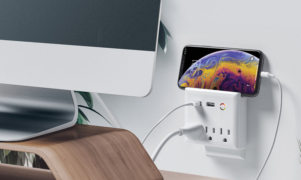 2.1A 2 USB 3 Outlets 800 Joules Wall