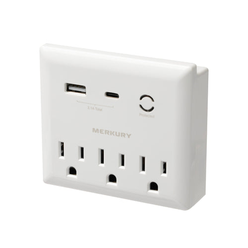 3 Outlet 2 USB Wall Tap with USB-C -3.1A